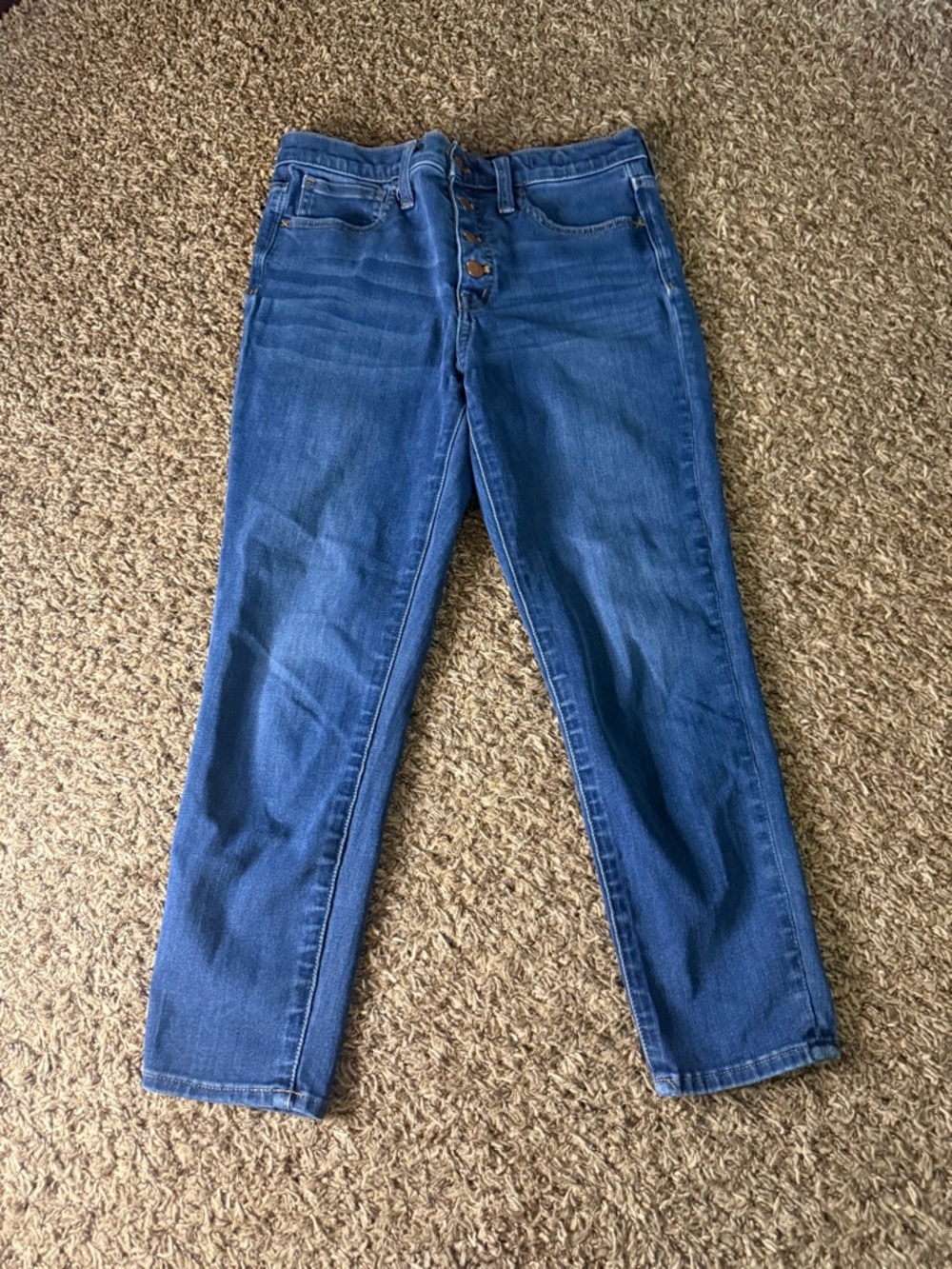 Madewell 10” High Rise Skinny Jeans Size 27 Medium Wash Button Fly Ankle